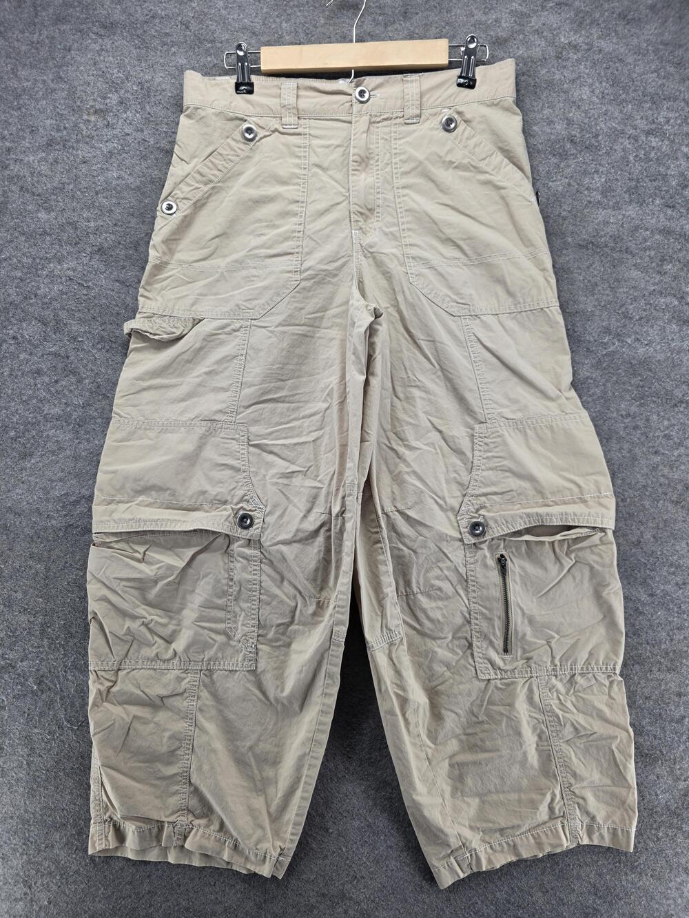 BDG Pants Womens 4/UK8 Beige Cargo Elastic Waist Pockets Cuffed 25.5 In